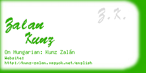 zalan kunz business card